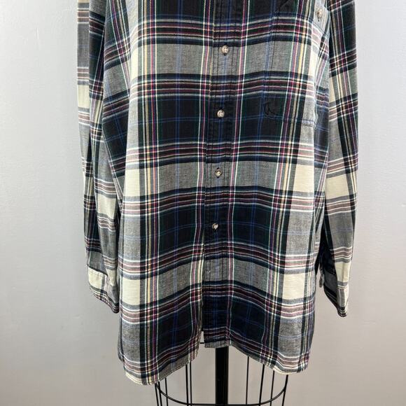 GANT Salty Dog Cambridge Plaid 1X Big Flannel Shirt Button Down Long Sleeve - Picture 3 of 7